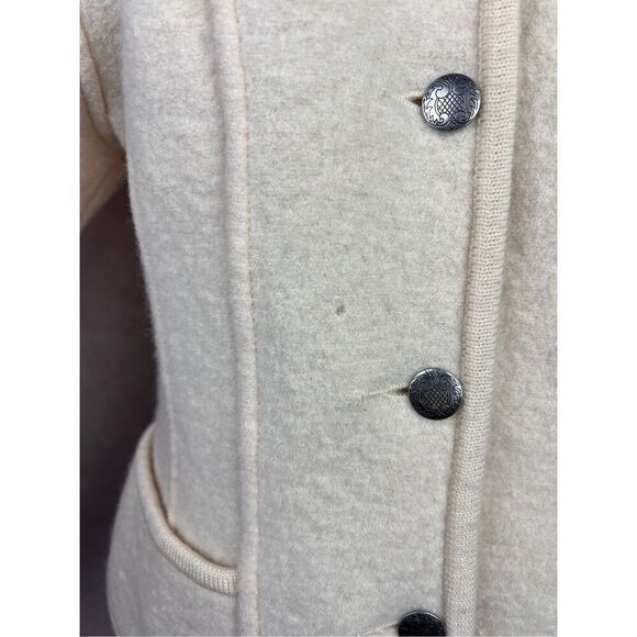 Geiger 100% Cream Wool Coat Medium Small - READ - Picture 7 of 10